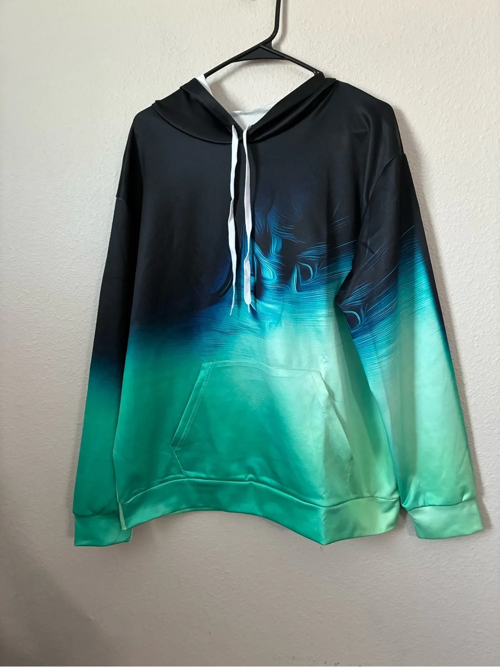 Women’s Gradient Hoodie Sweatshirt - Black to Teal